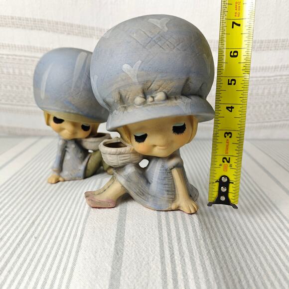 Vintage UCTCI Japan Ceramic Figurines Rare Set Boy Girl 7” Collectible - Picture 7 of 10